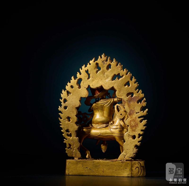 16-17世纪 （扎什伦布寺）铜鎏金吉祥天母 - 图5